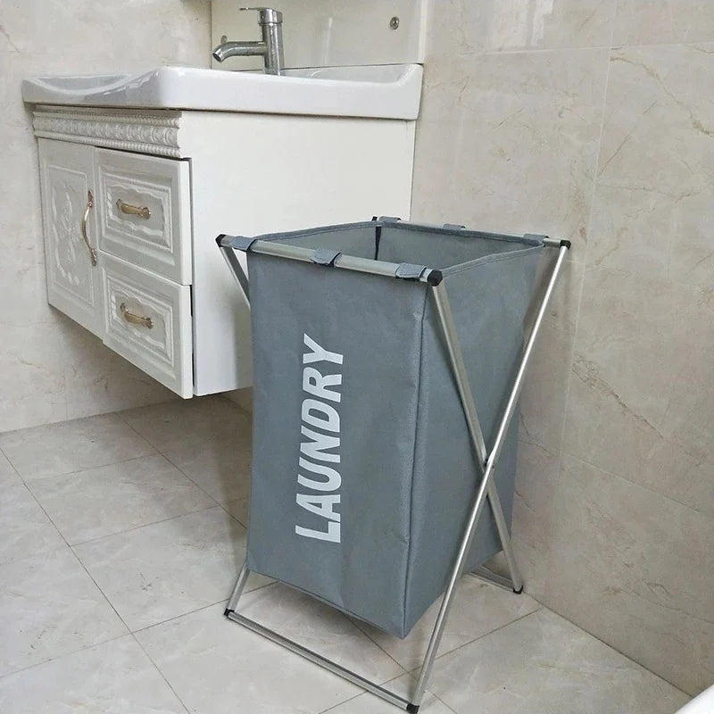 Foldable Three-Compartment Household Laundry Basket Waterproof Large-Capacity Oxford Cloth Dirty Clothes Sorting Storage Bag