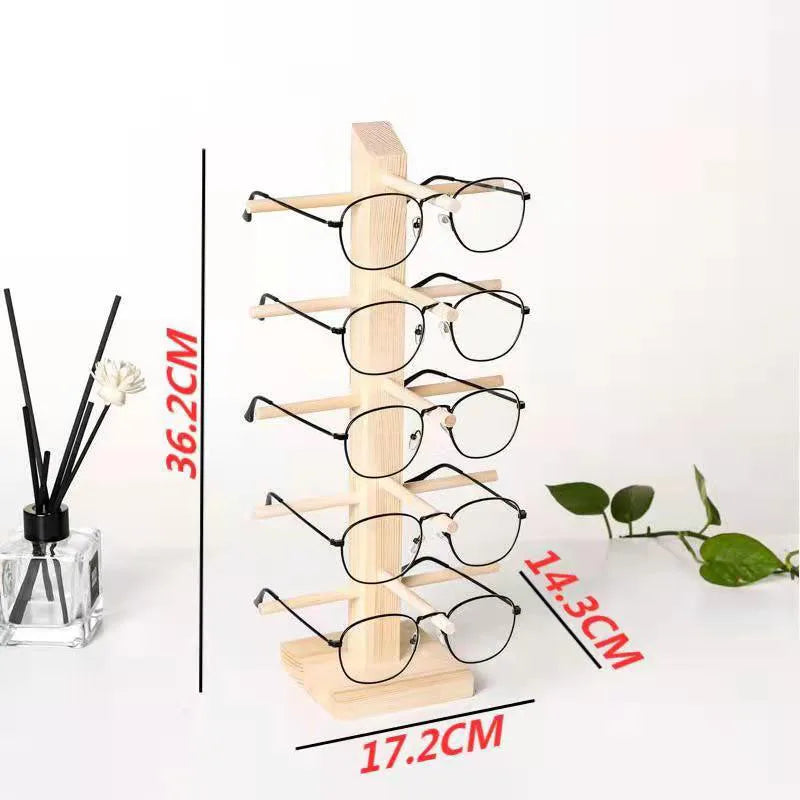 Wood Sunglass Display Stands Jewelry 2~6 Layers Multi Eyeglasses Show Rack Shelf Storage Organizer Holder Jewelry Display Rack