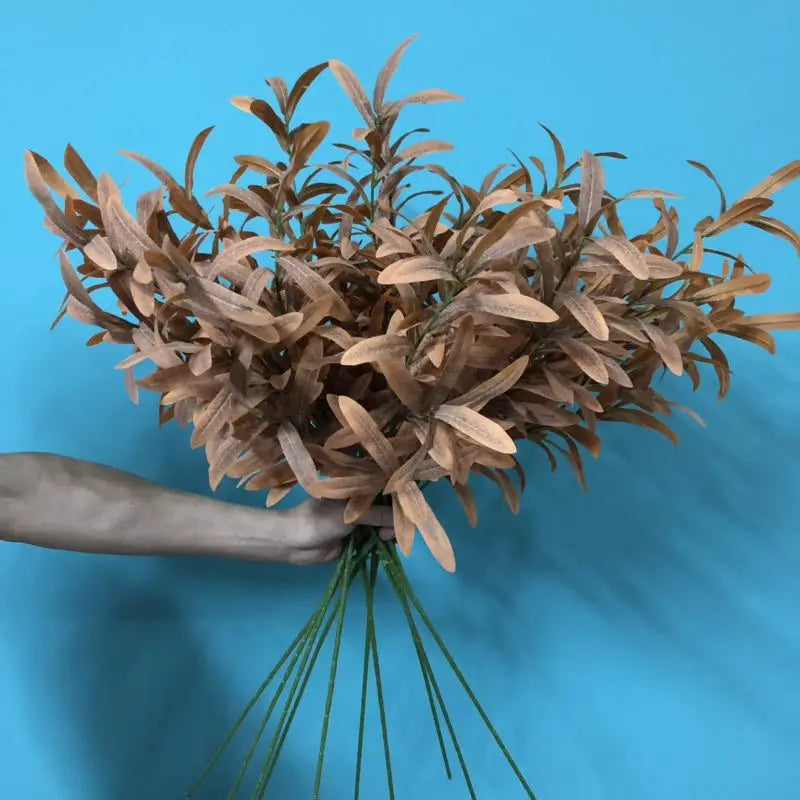 130cm Artificial Branch Olive Leaf Olive Fruit Olive Branch for Floral   Bouquets Wedding Holiday Greenery Decor