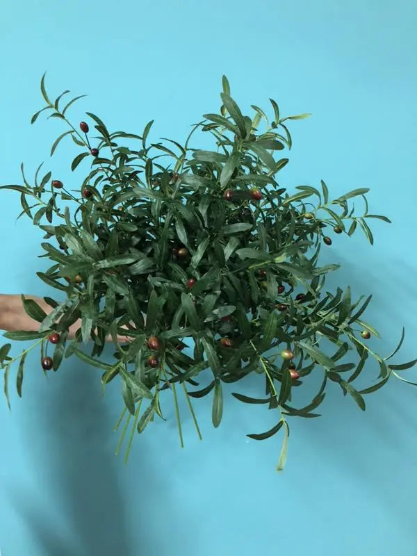 130cm Artificial Branch Olive Leaf Olive Fruit Olive Branch for Floral   Bouquets Wedding Holiday Greenery Decor