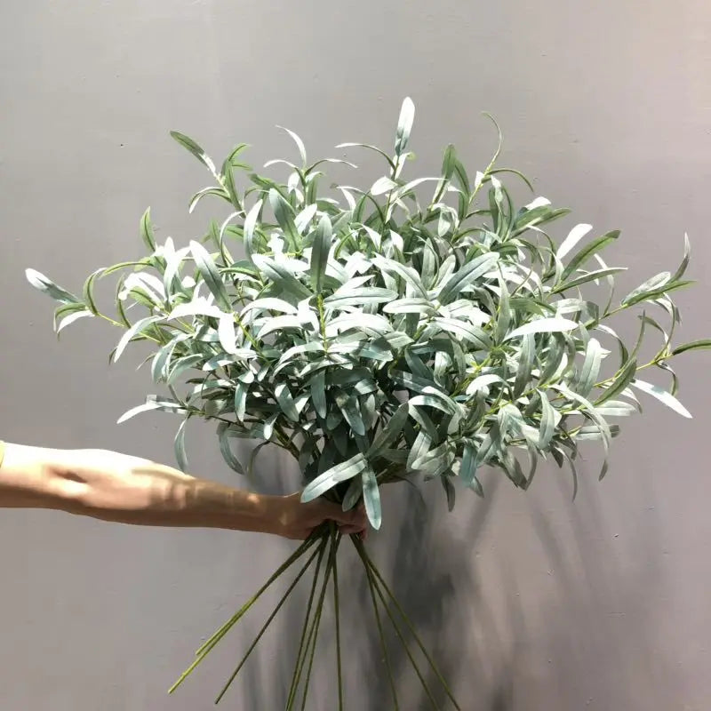 130cm Artificial Branch Olive Leaf Olive Fruit Olive Branch for Floral   Bouquets Wedding Holiday Greenery Decor