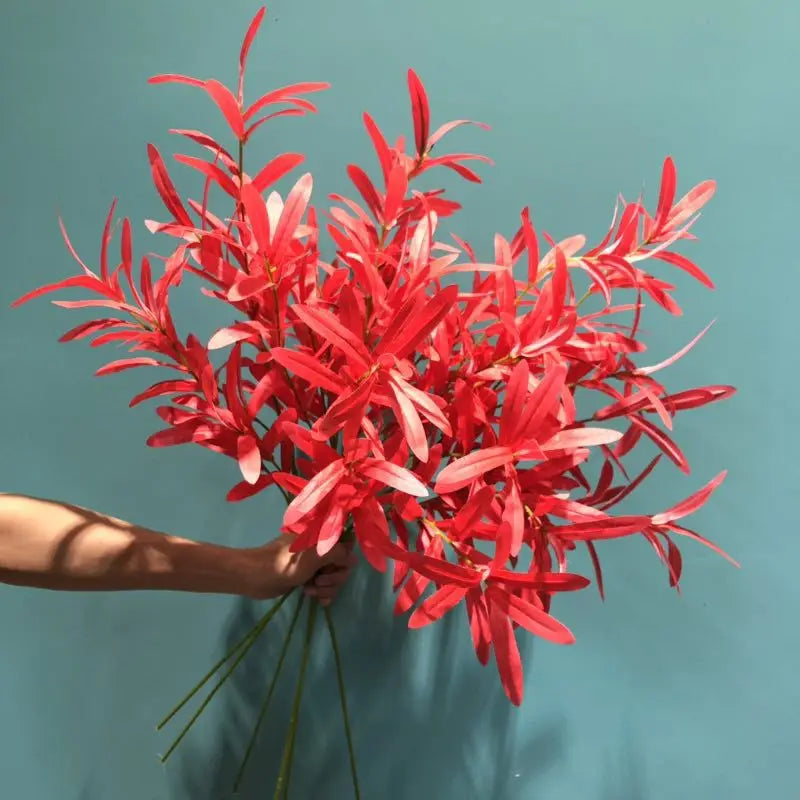 130cm Artificial Branch Olive Leaf Olive Fruit Olive Branch for Floral   Bouquets Wedding Holiday Greenery Decor
