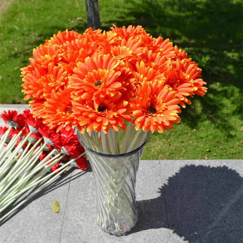 2/5pcs Artificial Flower 10cm Silk African Daisy Coreopsis Gerbera Fake Flower Decor for Home Wedding Luxury Home Decoration