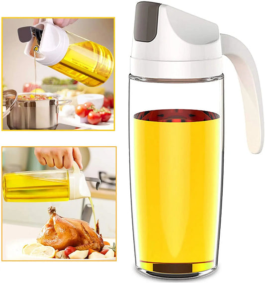 Obelix Olive Oil Dispenser Bottle Auto Flip Condiment Container Automatic Cap And Leakproof Vinegar Glass Cruet Kitchen Tools