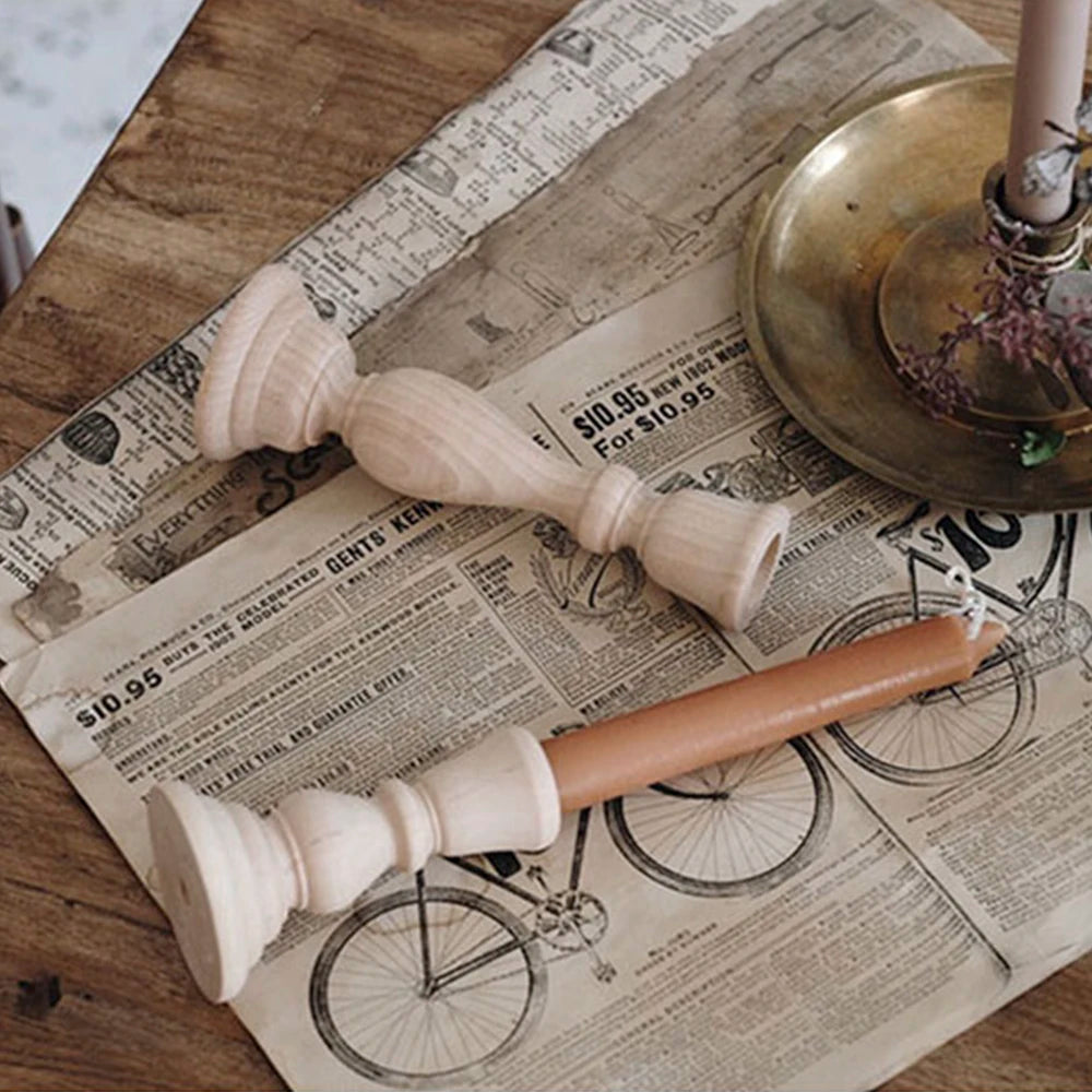 Wooden Candlesticks Unfinished DIY Classic Craft Candle Holders for Paint or Living Room Home Wedding Holiday Decorations
