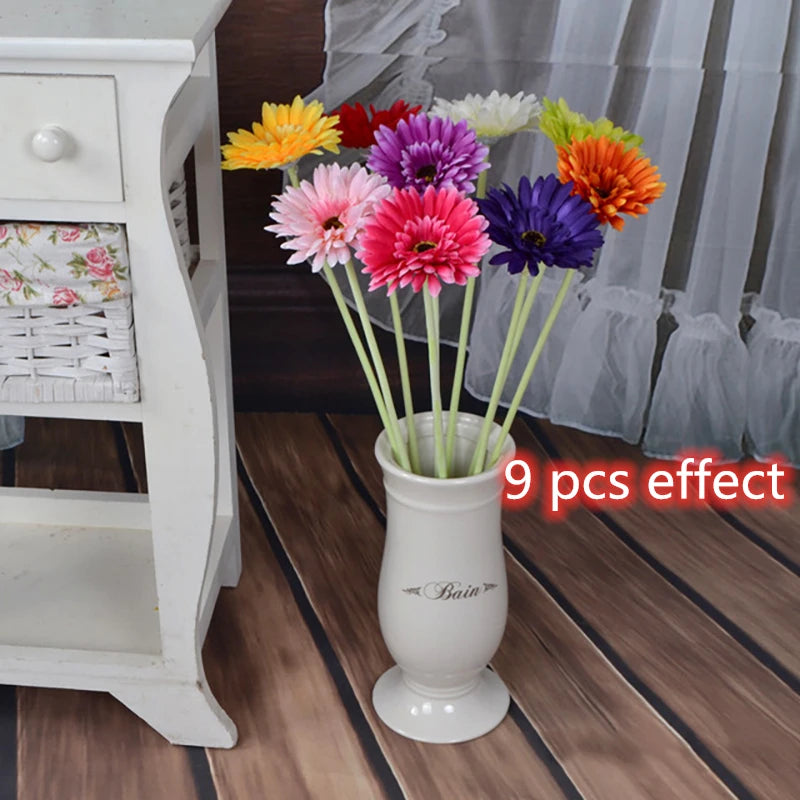 2/5pcs Artificial Flower 10cm Silk African Daisy Coreopsis Gerbera Fake Flower Decor for Home Wedding Luxury Home Decoration