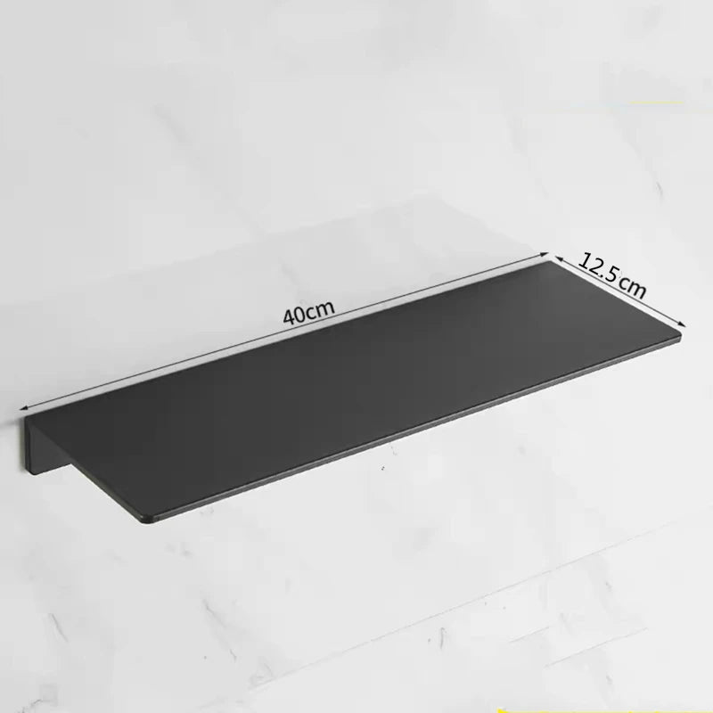Bathroom Shelf Black Aluminum Kitchen Accessories Nail Bathroom Organizer Shower Storage Rack Shampoo Cosmetic White Shelves