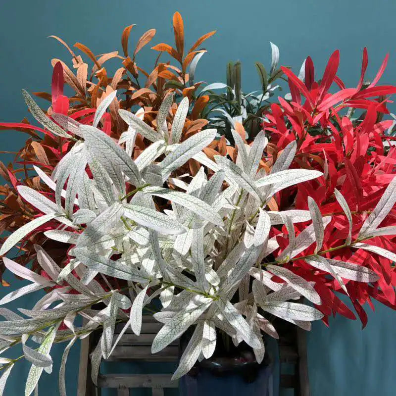130cm Artificial Branch Olive Leaf Olive Fruit Olive Branch for Floral   Bouquets Wedding Holiday Greenery Decor