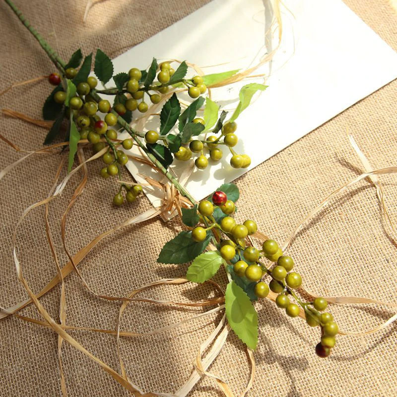 Artificial Flower Bunch Wedding Party Table Decoration Dry Flowers Bouquet Home DIY Christmas Berry Fake Flowers