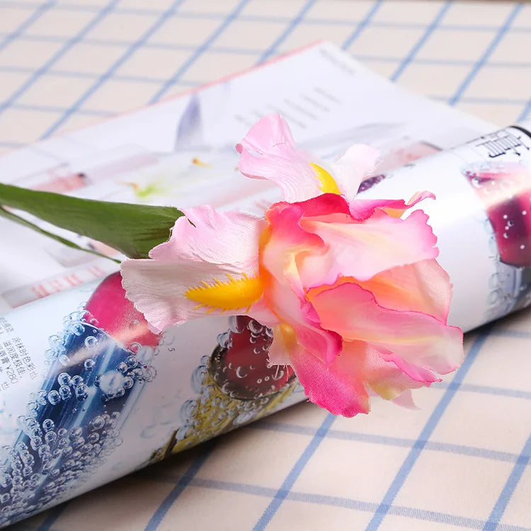 Artificial Iris Flower Branch Spring Wedding Decor Home Table Decoration Flores Silk Fake Flower Party Supplies