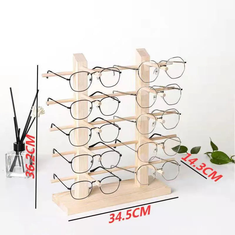 Wood Sunglass Display Stands Jewelry 2~6 Layers Multi Eyeglasses Show Rack Shelf Storage Organizer Holder Jewelry Display Rack