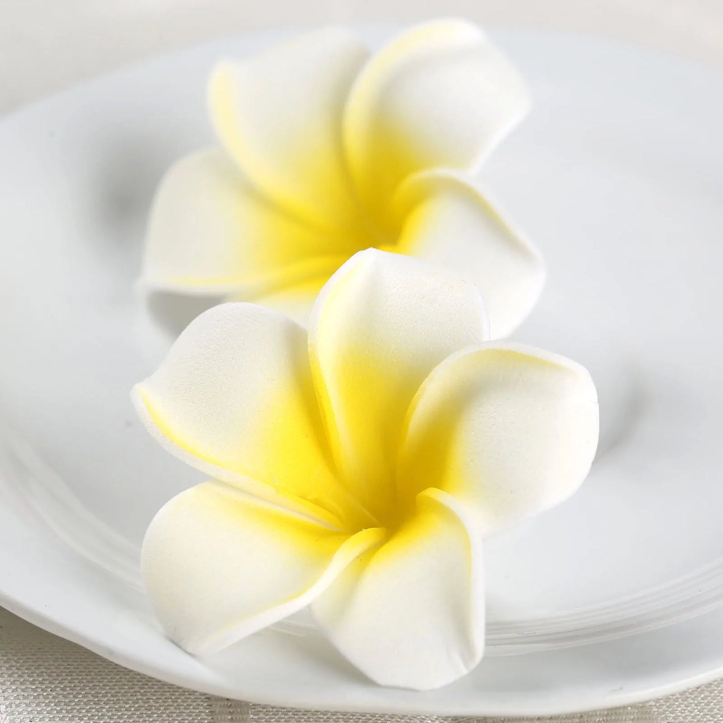 10Pcs Fake Foam Frangipani Flowers Artifical Plumeria Rubra for DIY Craft Wedding Party Hairpin Hats Headwear Home Decoration