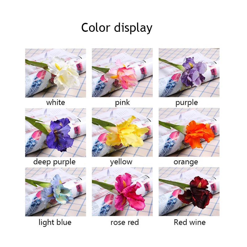 Artificial Iris Flower Branch Spring Wedding Decor Home Table Decoration Flores Silk Fake Flower Party Supplies