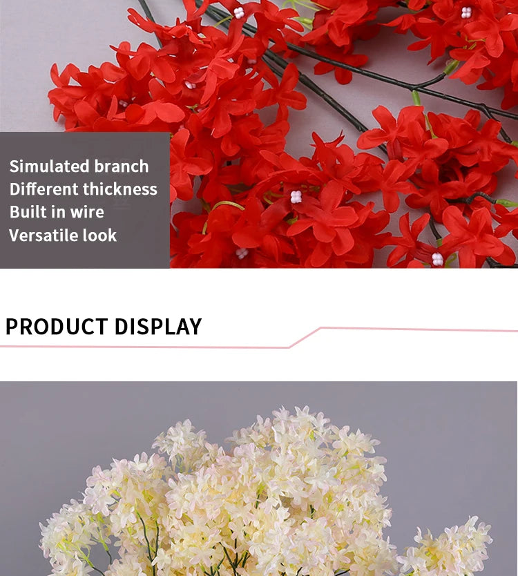 Artificial Lilac Flower Arrangement Fake Plant Wedding Road Lead Flower DIY Home Hotel Christmas Party Decorations