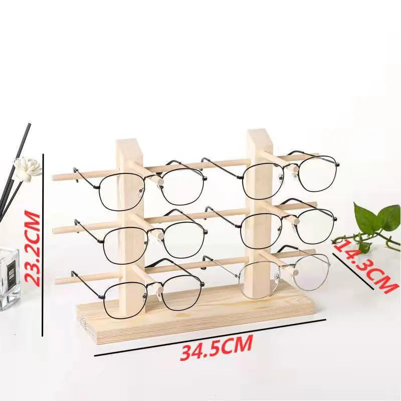 Wood Sunglass Display Stands Jewelry 2~6 Layers Multi Eyeglasses Show Rack Shelf Storage Organizer Holder Jewelry Display Rack