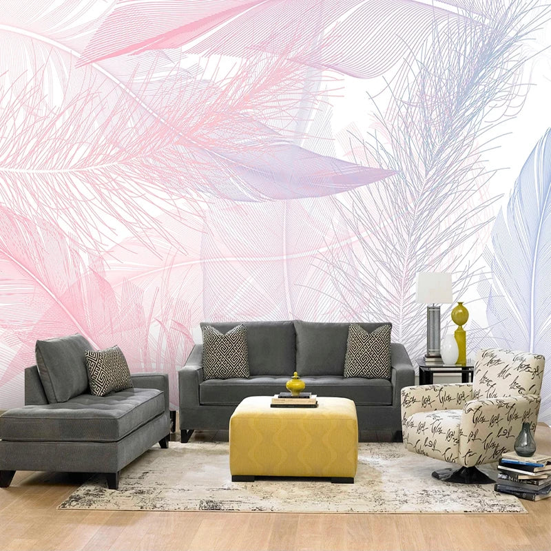 Custom Pink Feather 3D Photo Wallpaper For Bedroom Walls Home Decor Modern Creative Living Room Children Room Mural Papier Peint