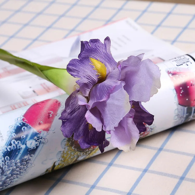 Artificial Iris Flower Branch Spring Wedding Decor Home Table Decoration Flores Silk Fake Flower Party Supplies