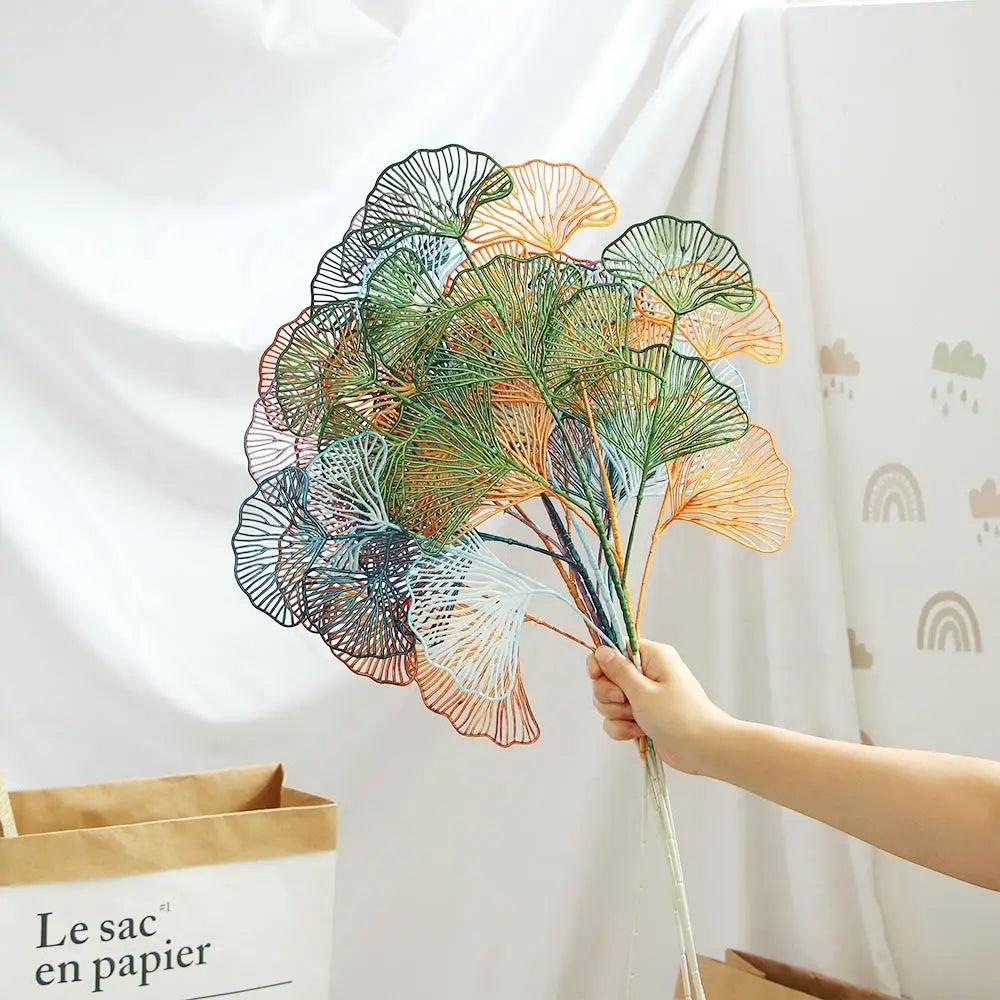Fake Wedding Ginkgo Leaf Flowers Branch Artificial Ginkgo Leaves Home Shop Decor