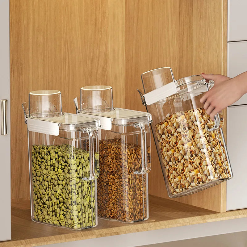 5.5L Transparent Rice Container Sealed Container Plastic Food Storage Containers with Lid Cereal Storage Box Kitchen Acceesories