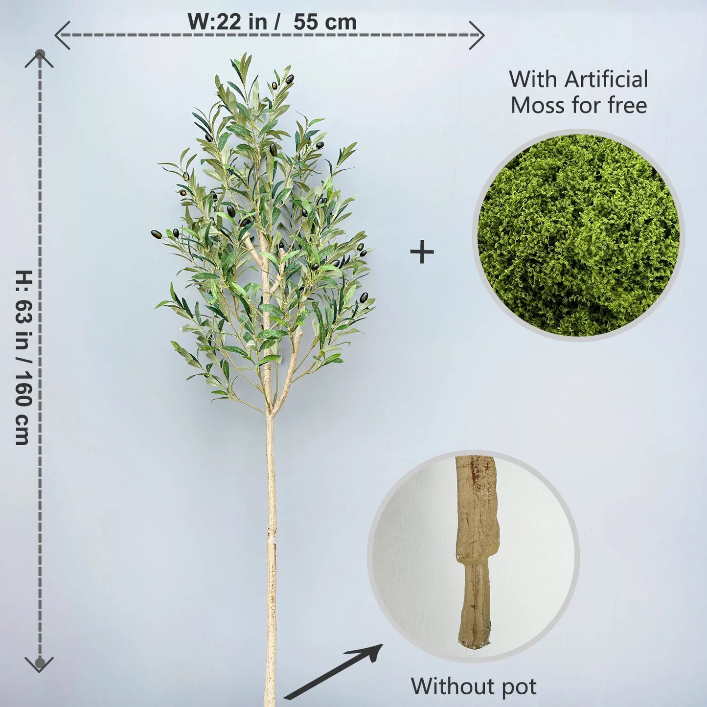 65-200CM Large Artificial Olive Plant tree Branches Fake plant Plastic Ornamental outdoor faux Plant for Home garden Room Decor