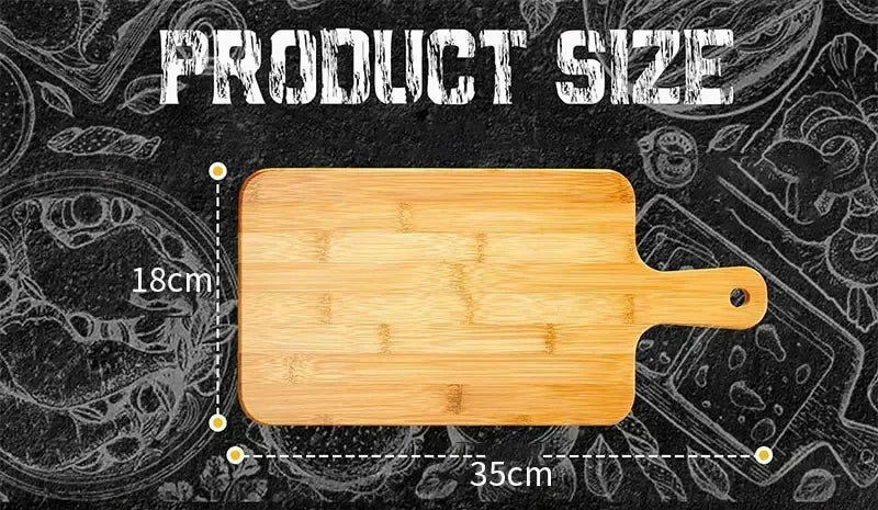 Bamboo Cutting Board with Handle Large Wooden Serving Board Kitchen Chopping Board Charcuterie Board for Pizza Vegetables Meat