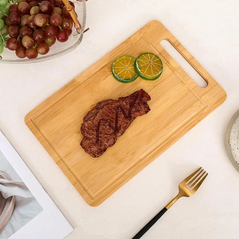 Bamboo Cutting Boards for Kitchen Household Thickened Double Sided Food Grade Portable Fruit Meat Chopping Kneading Dough Board
