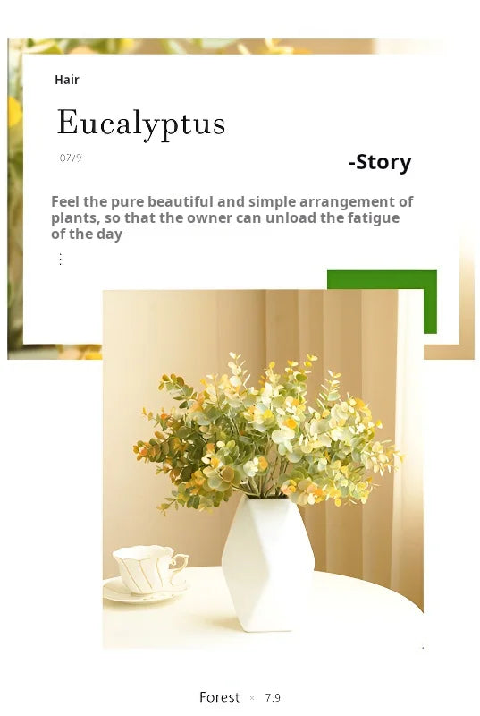 Artificial Eucalyptus Fake Plants Bouquet  Plastic Fake Leaf Flower Arrangement Material Party Home Wedding Decor Accessories