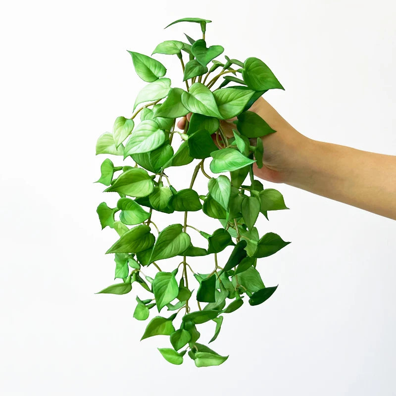 Artificial Plant Mini Bouquet Copper Coin Grass Soft Glue Fake Green Plants Wall Hanging for Home Office Garden Decoration
