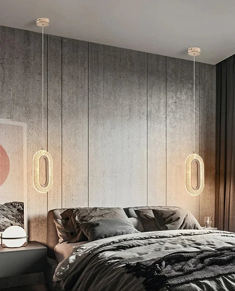 Nordic Luxury Bedside Chandelier Long Line Living Room Background Wall Light Study Chandelier Bedroom Bedside Small Chandelier