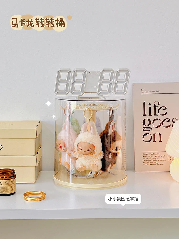 Labubu Pendant Display Box Rotating Transparent Labubu Doll Handmade Blind Box Storage Display Rack Decoration In Stock