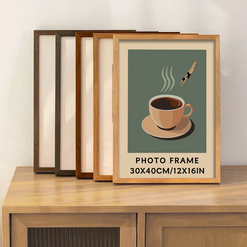 Wooden Picture Frame 30X40cm 21x30cm 15X20cm A4 A8 Square Tabletop Photo Frames Wall Art Poster Display Bedroom Home Decor