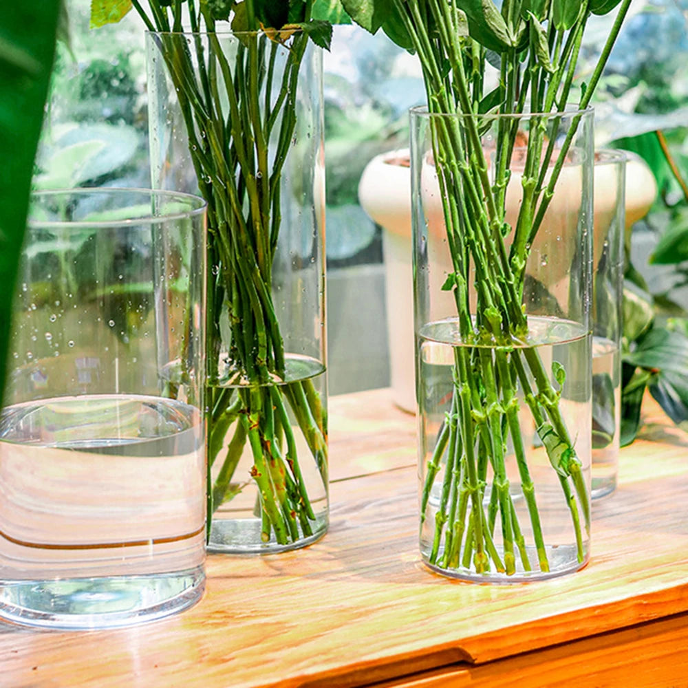 1Pcs Shatterproof Plastic Vases Tall Large Transparent Flower Vase Hydroponic Decoration Flowerpot  Acrylic Cylinder Vases