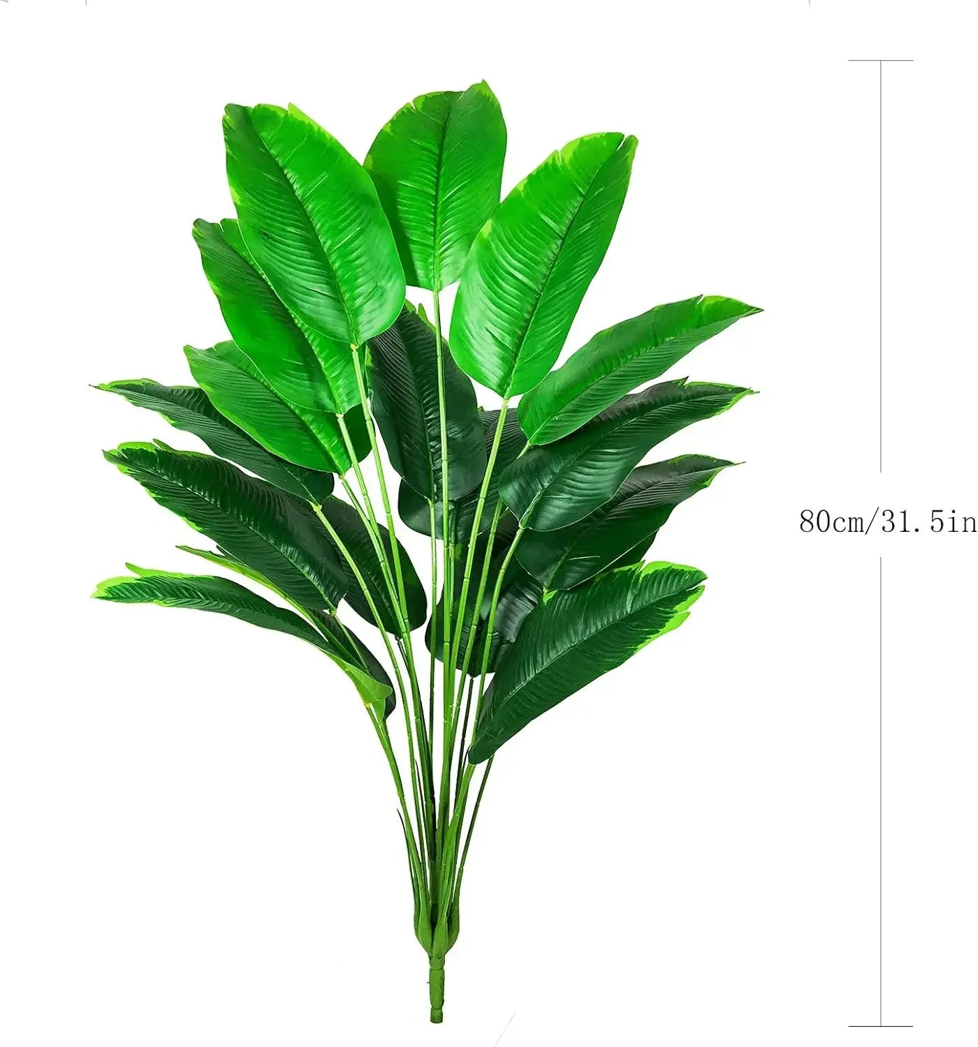 Artificial Plants Fake Banana Tree Leaves with Stems 31" Tall Faux Bird of Paradise Palm Tree