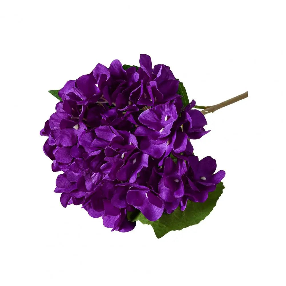 Realistic Fake Flowers Elegant Artificial Hydrangea with Green Leaves Stem for Wedding Home Decor Realistic Fake for Office