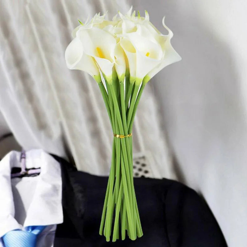 1/10 Pieces Artificial Flowers Calla Lily Bunch Fake Bouquet Table Home Wedding Decoration Fall Decor Artificial Dried Flowers