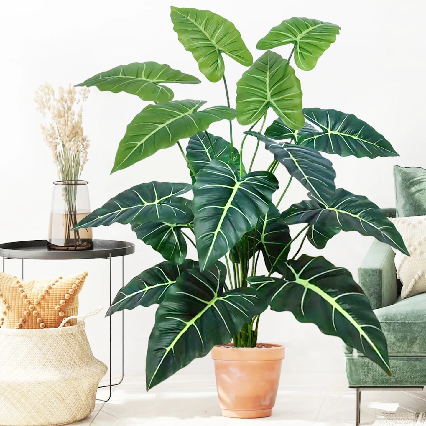 58-108cm Artificial Flowers Calla Lily Horseshoe Leaf Turtle Leaf Bobcat Leaf Fake Plant Ornamental Holiday Home Decoration
