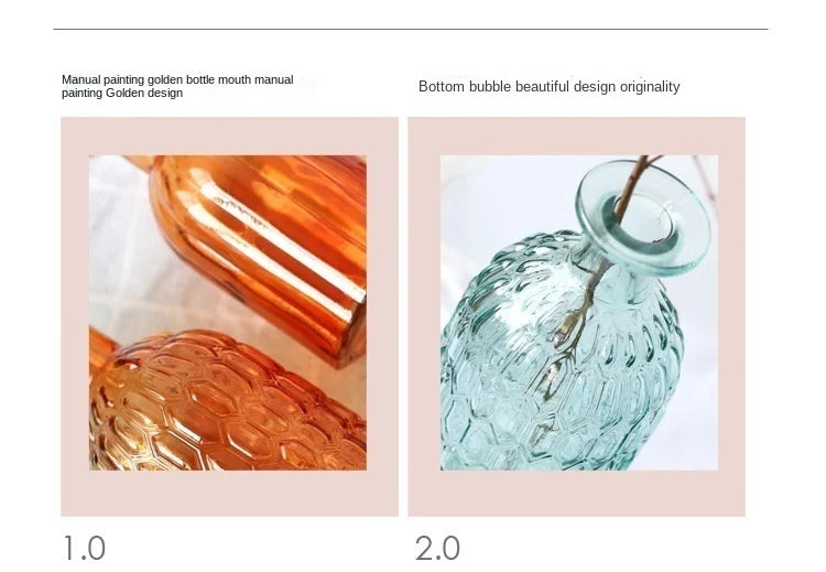 Glass Vase Living Room Decoration Small Fresh Flower Vases For Homes Table Bedroom Decor Modern Terrarium Home Accessories