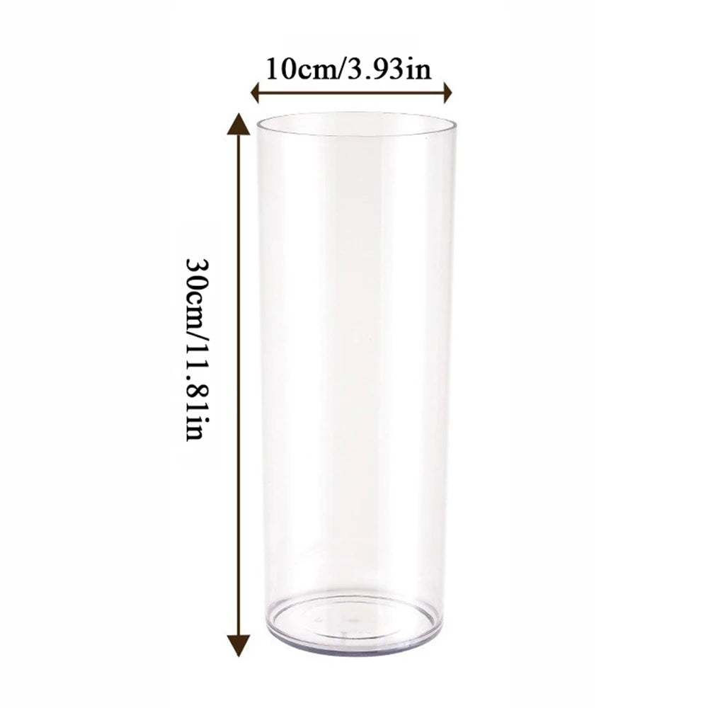 1Pcs Shatterproof Plastic Vases Tall Large Transparent Flower Vase Hydroponic Decoration Flowerpot  Acrylic Cylinder Vases