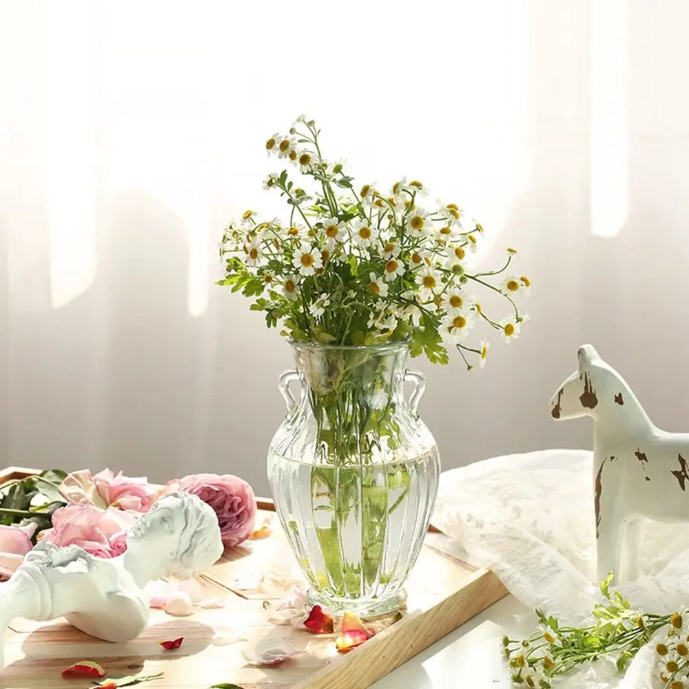 Retro Hydroponic Plant Vase Transparent Glass Vase INS Flower Vase Desktop Ornaments Home Decoration Wedding Party Supplies