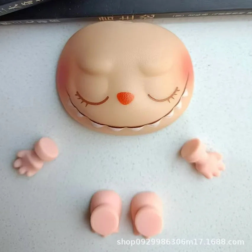 Labubu PVC Vinyl Doll DIY Replacement Parts Set - Hands Feet Face Changing Collectible Doll Accessories for Creative Gifts