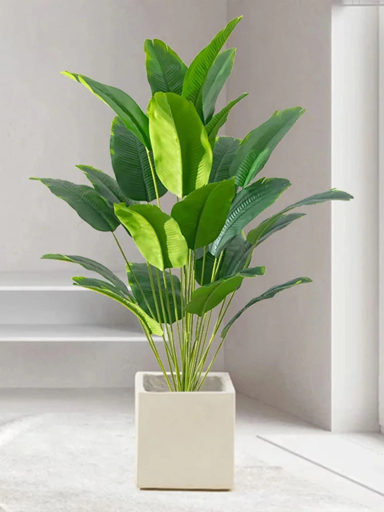 1pc 12/18/24 Leaves Artificial Plant Tropical Hibiscus Tree Indoor Decorative Green Plant Branch Bouquet Foliage Home Decoration