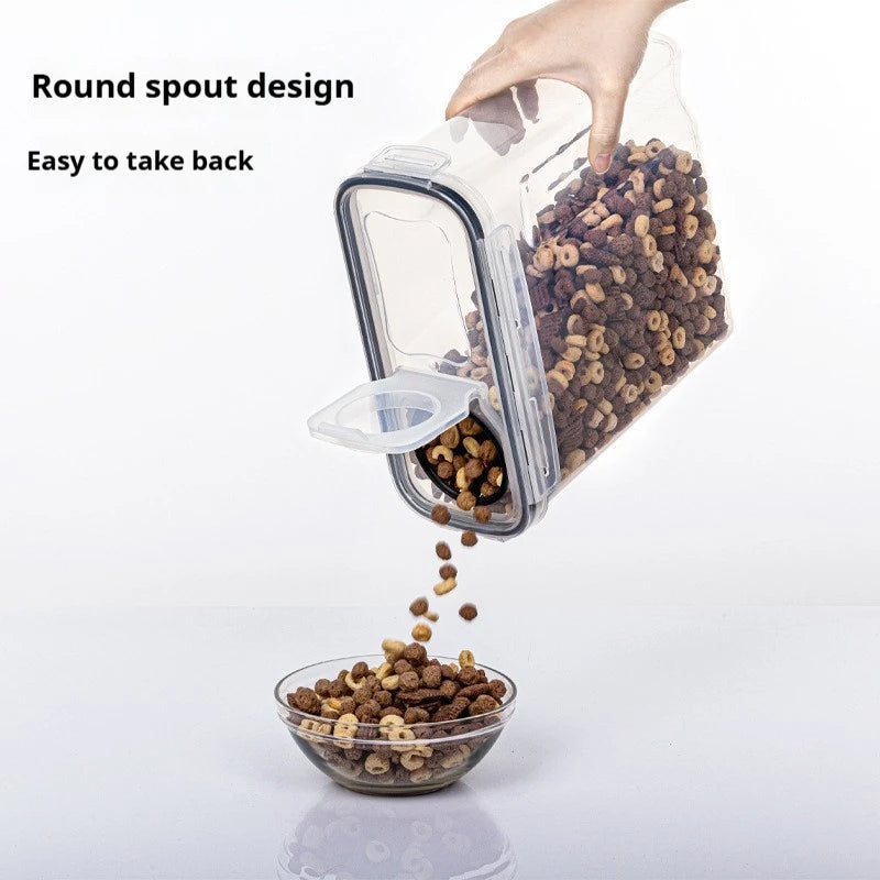 4L  Airtight Cereal Storage Container Moistureproof Insect Proof Rice Bucket Food Storage Box Plastic Transparent Sealed Tank