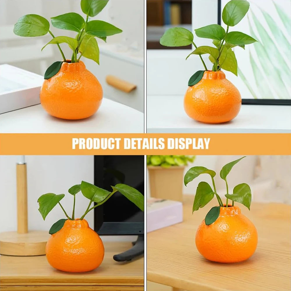 Ceramic Vase, Orange Vase for Home Decor,Decorative Vase Fruit Shape Vase Tabletop Decorative Vase Table Centerpieces Decoratio
