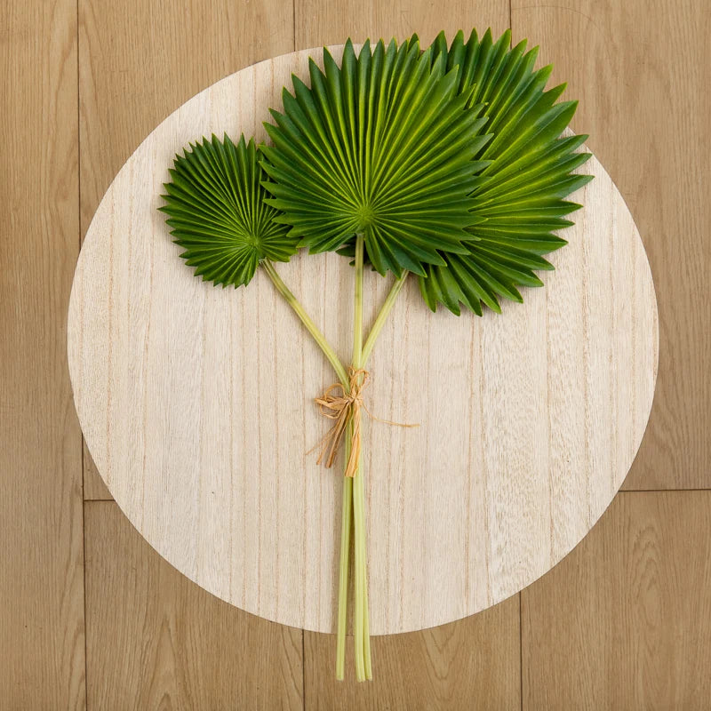 Artificial Fake Plant Green Palm Turtle Back Leaves PU Material Decorative Garden Leaves Potted Household Living Room Articles