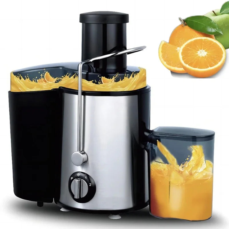Electric Juicer 400W Stainless Steel Centrifugal Fresh Juice Machine Easy to Clean and Anti-Drip 3 Speeds Fruit Vegetable Juicer