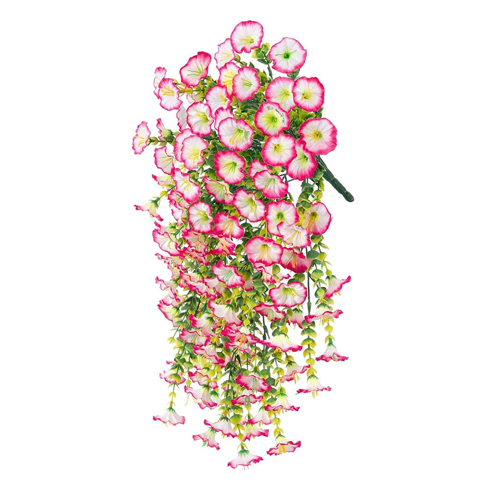 75cm Artificial Flowers Fake Morning Glory Flowers Eucalyptus Leaves Hanging Flowers For Outdoor Party Wedding Garden Decoration