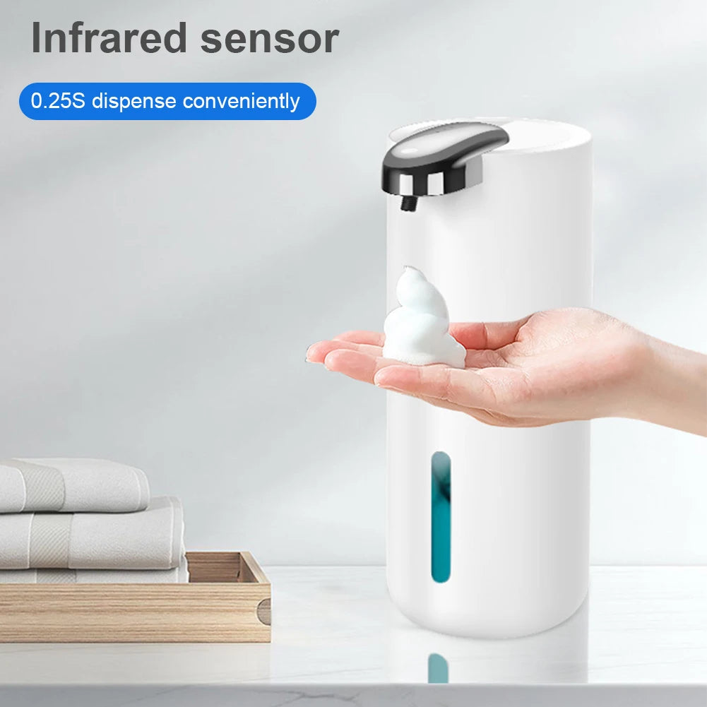 380ml Automatic Touchless Soap Dispenser with USB Charging and Infrared Sensor for Home Bathroom and Kitchen Use