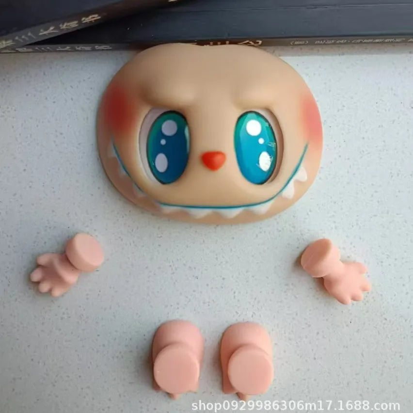 Labubu PVC Vinyl Doll DIY Replacement Parts Set - Hands Feet Face Changing Collectible Doll Accessories for Creative Gifts