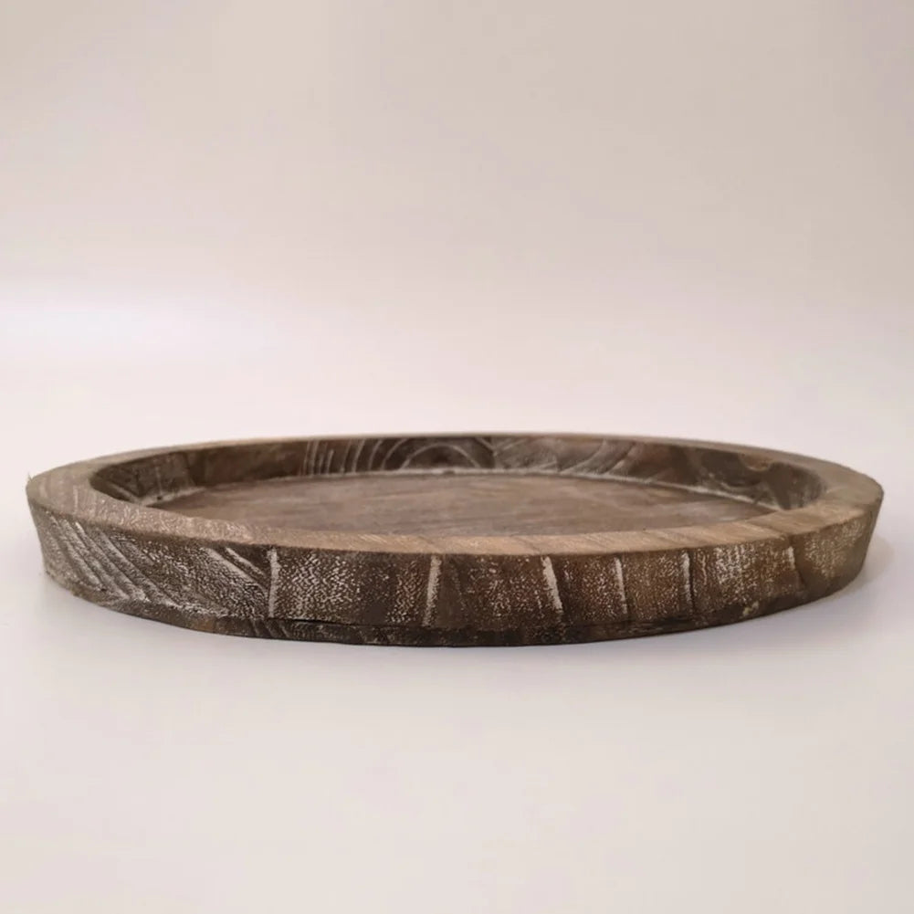 Rustic Wooden Tray Candle Holder for Farmhouse Dinning Table Kitchen Countertop Coffee Table Organizer Home Decor Wedding