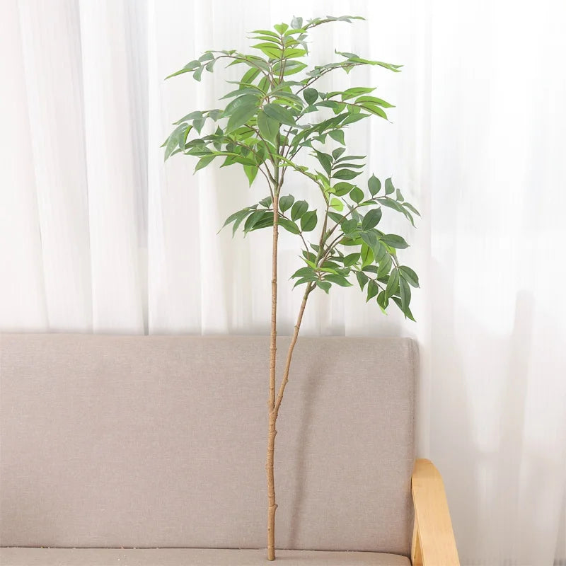 Large Artificial Ficus Tree Branch Fake Lacquer Tree Plastic Banyan Christmas Home Decor Plants Tall Palm Leaves DIY Arrangement